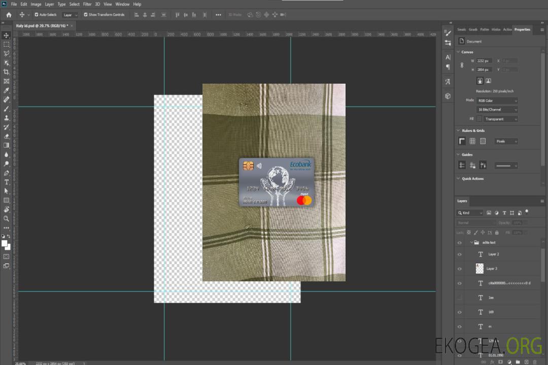 Photolook de la carte de débit principale de la banque Ecobank du Congo template Photolook de la carte de débit principale de la banque Ecobank du Congo template